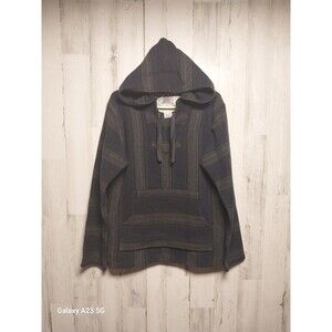 Original Senor Lopez Mexican Baja Women’s Hoodie Blue Gray Pocket Large